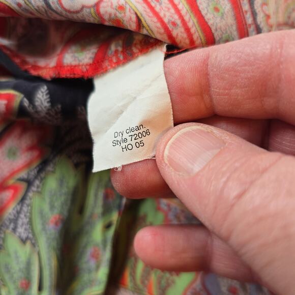 Vintage J Crew Babydoll Halter Top Womens 12 Red Multi Paisley Y2K Boho Chic - Picture 8 of 10